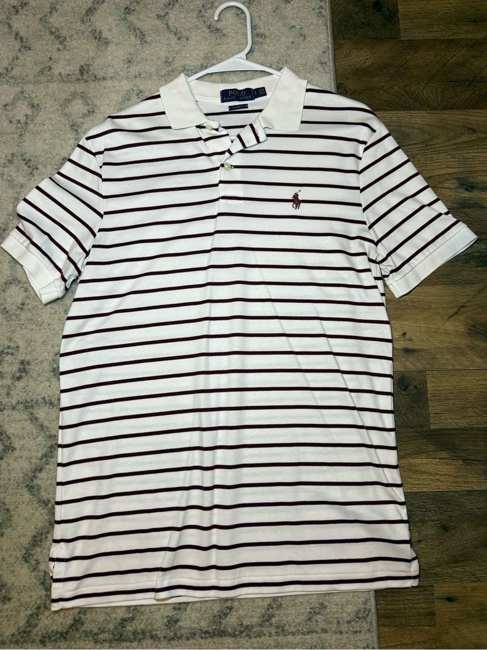 Polo by Ralph Lauren Cream Sweater with Burgundy Stripes